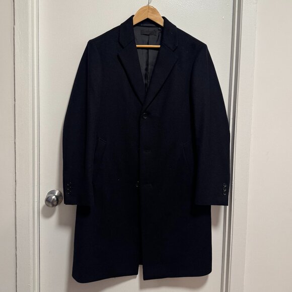 Uniqlo Navy Wool Cashmere Overcoat XS - Picture 2 of 4